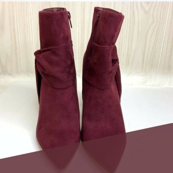 JustFab Burgundy Stilletto Boots (7.5) - Picture 2 of 2